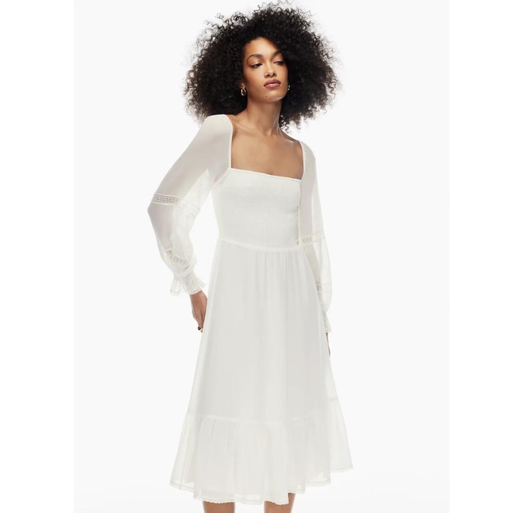 Aritzia Wilfred Tempest Chiffon Midi Grace Dress Women's M $168 Minimalist - Picture 4 of 5
